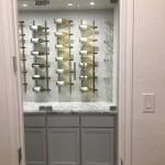 Vino Series Stemware Racks combined with Wall Series metal wine racks